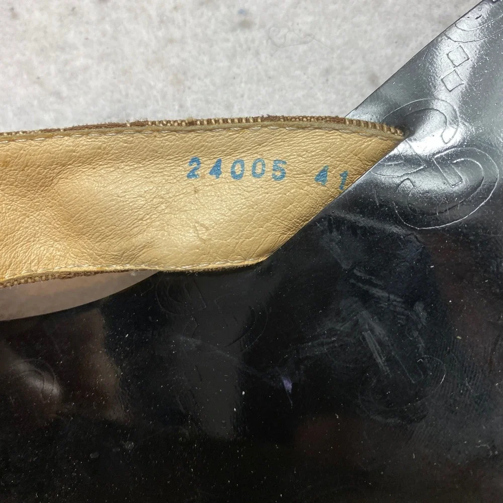 Gucci Sandals Mens 41 Black Brown Iconic GG Monogram Canvas Thong Flip Flop - Picture 5 of 11